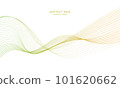Abstract colorful wave element for design. Digital frequency track equalizer. Stylized line art background.Vector illustration.Wave with lines created using blend tool.Curved wavy line, smooth stripe 101620662