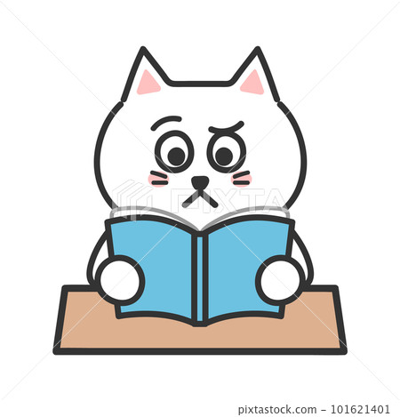 Illustration of a cat with a puzzled expression after reading 101621401