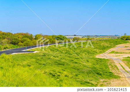 Riverbed embankment maintenance Improved Iruma River Basin 2023.04 a-2 Vivid 101621415