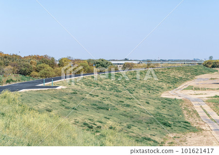 Riverbed embankment maintenance Iruma river basin 2023.04 a-4 Cool light color 101621417