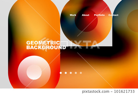 Circles and round shapes landing page abstract geometric background. Web page for website or mobile app wallpaper Circles and round shapes landing page abstract geometric background. Web page for website or mobile app wallpaper 101621733