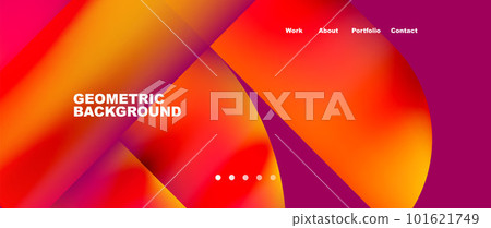 Minimal geometric abstract background. Circle and line design. Trendy techno business template for wallpaper, banner, background or landing 101621749