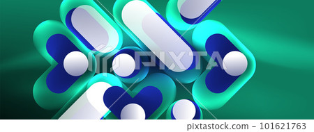 Glowing round shapes abstract background. Template for wallpaper, banner, presentation, background 101621763