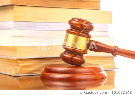 judicial gavel on the background of law books. justice and fairness 101622148