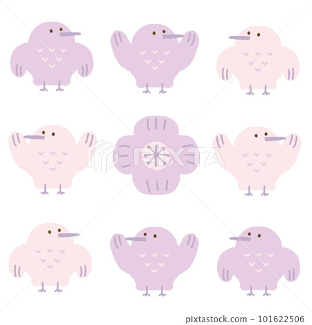 Scandinavian style, hand drawn illustration set of cute birds Scandinavian style, hand drawn illustration set of cute birds 101622506