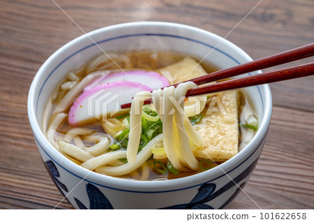 Warm kitsune udon with steam Warm kitsune udon with steam 101622658