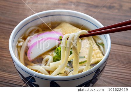 Warm kitsune udon with steam Warm kitsune udon with steam 101622659