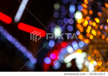 background blurred abstraction of colored lanterns and decorations. 101622817