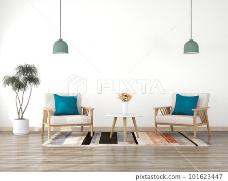 interior living room with armchair. 3D render interior living room with armchair. 3D render 101623447