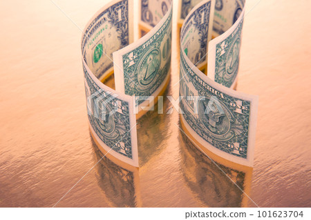 labyrinth of dollars on a golden background. financial wall of success. business concept labyrinth of dollars on a golden background. financial wall of success. business concept 101623704