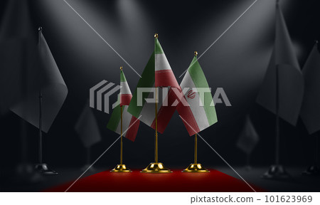 The Iran national flag on the red carpet The Iran national flag on the red carpet 101623969