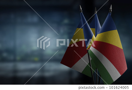 Small flags of the Seychelles on an abstract blurry background Small flags of the Seychelles on an abstract blurry background 101624005