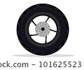 round wheel of a motorcycle or car stylish on a white background detail emblem 101625523