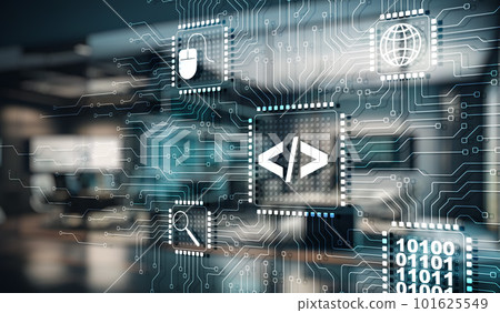 Program development concept. Software developer programming code Program development concept. Software developer programming code 101625549