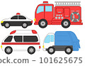 simple! Working vehicles: police cars, fire trucks, ambulances, garbage trucks 101625675