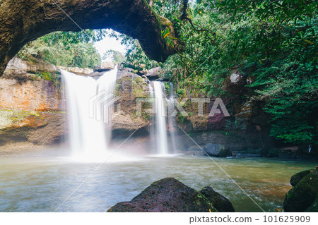 Haew Suwat Waterfall at Khao Yai National Park in Thailand Haew Suwat Waterfall at Khao Yai National Park in Thailand 101625909