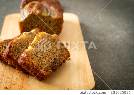 banana cake on wood board banana cake on wood board 101625955