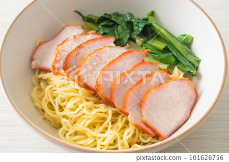 Barbecue Red Pork Noodles with Soup Barbecue Red Pork Noodles with Soup 101626756