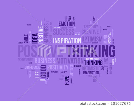 Word cloud background concept for Positive thinking. Success attitude, creative mindset of innovation optimism. vector illustration. 101627675