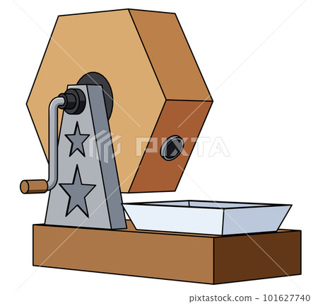 Illustration of a lottery machine seen from an angle 101627740