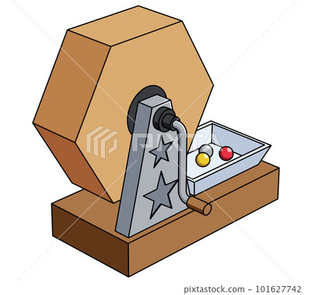 Illustration of a lottery machine seen from an angle 101627742