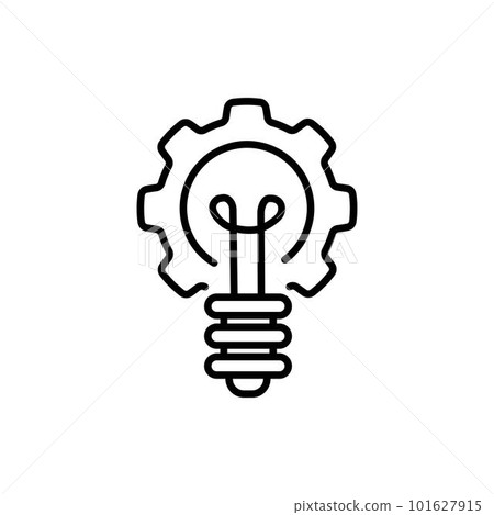 Gear in lightbulb on white background. Startup development. New business concept. 101627915
