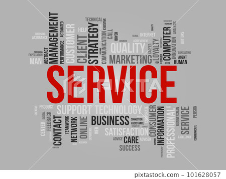 Word cloud background concept for Service. Quality support, client management advice of communication strategy. vector illustration. Word cloud background concept for Service. Quality support, client management advice of communication strategy. vector illustration. 101628057
