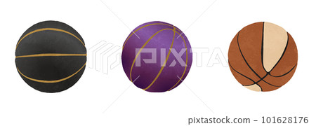 Colorful basketball illustration set Colorful basketball illustration set 101628176
