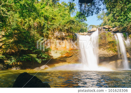 Haew Suwat Waterfall at Khao Yai National Park in Thailand Haew Suwat Waterfall at Khao Yai National Park in Thailand 101628306