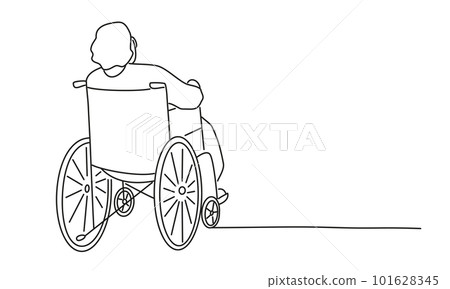 Elderly woman in a wheelchair. Elderly woman in a wheelchair. 101628345