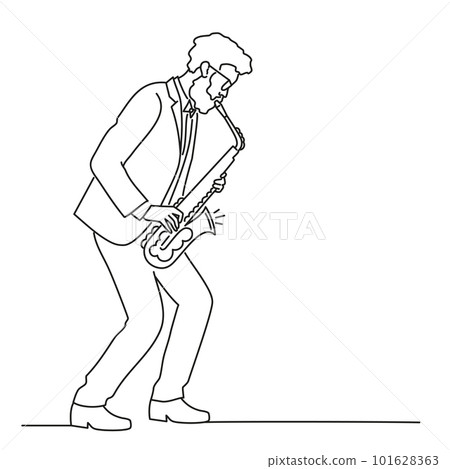 Musician playing saxophone. Musician playing saxophone. 101628363