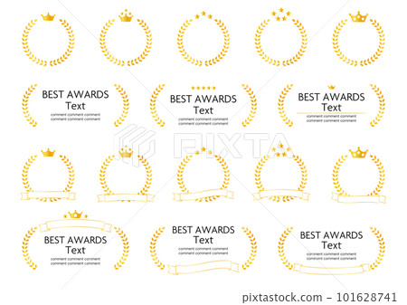 皇冠和月桂花環、星級/獎勵圖標部件、絲帶套裝 皇冠和月桂花環、星級/獎勵圖標部件、絲帶套裝 101628741
