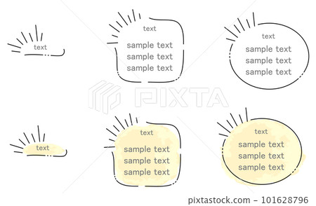 Set of simple wire-style text frames, with background, without background. Set of simple wire-style text frames, with background, without background. 101628796