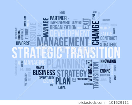 Word cloud background concept for Strategic transition. Business planning progress for change future goal. vector illustration. Word cloud background concept for Strategic transition. Business planning progress for change future goal. vector illustration. 101629111