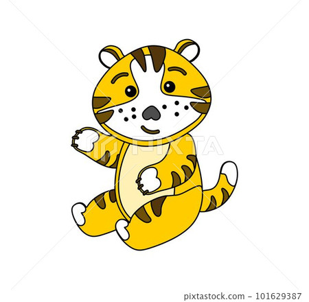 Tiger character Vector color doodle illustration isolated on white background Tiger character Vector color doodle illustration isolated on white background 101629387