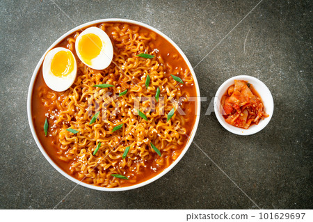 Korean instant noodles with egg 101629697