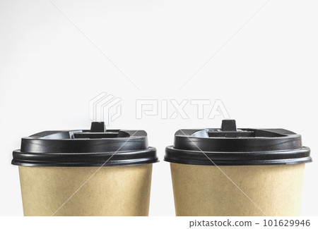 Eco friendly brown cup,Takeaway paper coffee cup isolated on white background. Zero waste and ecology concept. eco-friendly disposable brown paper cup mock up design Eco friendly brown cup,Takeaway paper coffee cup isolated on white background. Zero waste and ecology concept. eco-friendly disposable brown paper cup mock up design 101629946