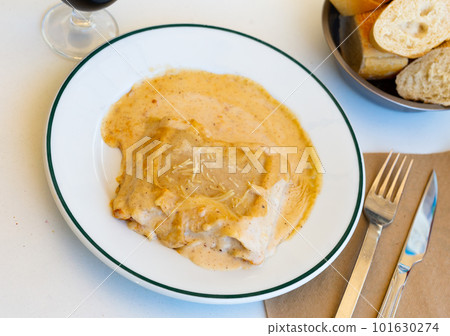 Just cooked portion of lasagna 101630274