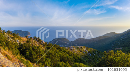 Budva riviera coastline. Montenegro, Balkans, Adriatic sea. 101631093