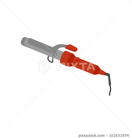Curling hair tool for hair styling and hairdressing, flat vector isolated. 101631974