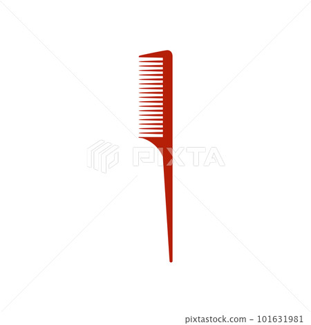 Comb with long handle for hairdresser flat vector illustration isolated. Comb with long handle for hairdresser flat vector illustration isolated. 101631981