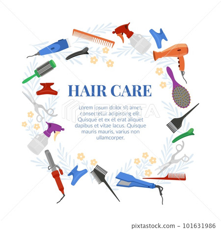 Hair care banner for cosmetic or hairdresser services, vector illustration. 101631986