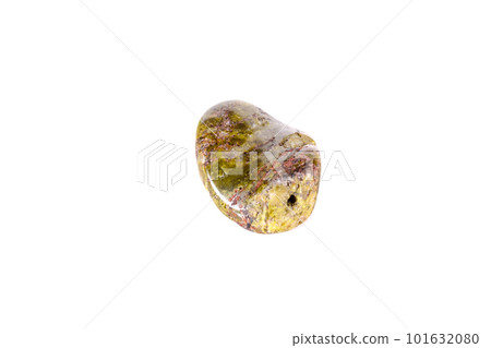 Macro mineral stone Serpentine on a white background Macro mineral stone Serpentine on a white background 101632080
