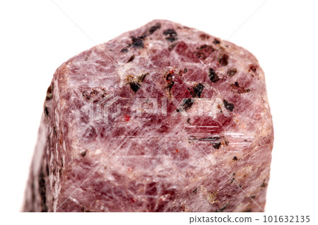Macro mineral stone Ruby in the breed a white background Macro mineral stone Ruby in the breed a white background 101632135