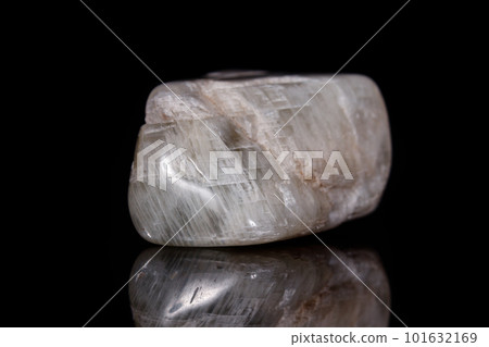 Macro mineral stone Moonstone on black background 101632169