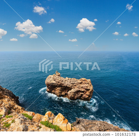 Nest of storks on rock. 101632178