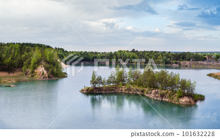Basalt Pillars Geological Reserve and lake, Ukraine 101632228