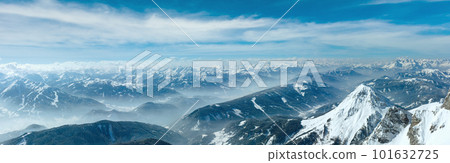 Winter Dachstein mountain massif panorama. 101632725