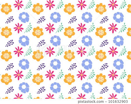 Retro Scandinavian floral seamless pattern 101632903