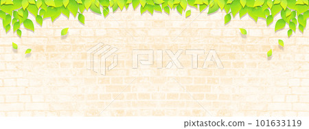 葉子和磚塊背景圖，季節性圖像 101633119